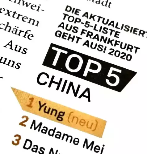 Presse-Auszeichnung f&uuml;r China Restaurant Yung als bestes chinesisches Restaurant in Frankfurt